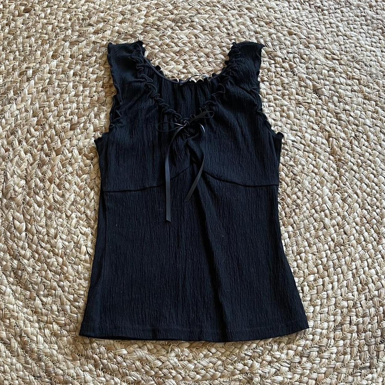 Brandy Melville black tie top, brand new without tags! - Depop