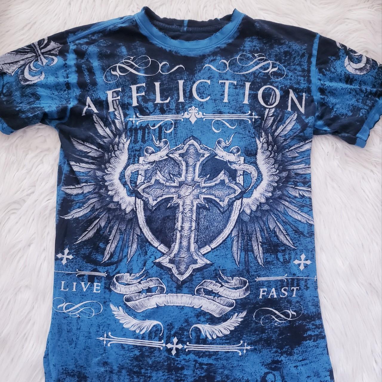 Men's reversible affliction shirt. 2 different... - Depop
