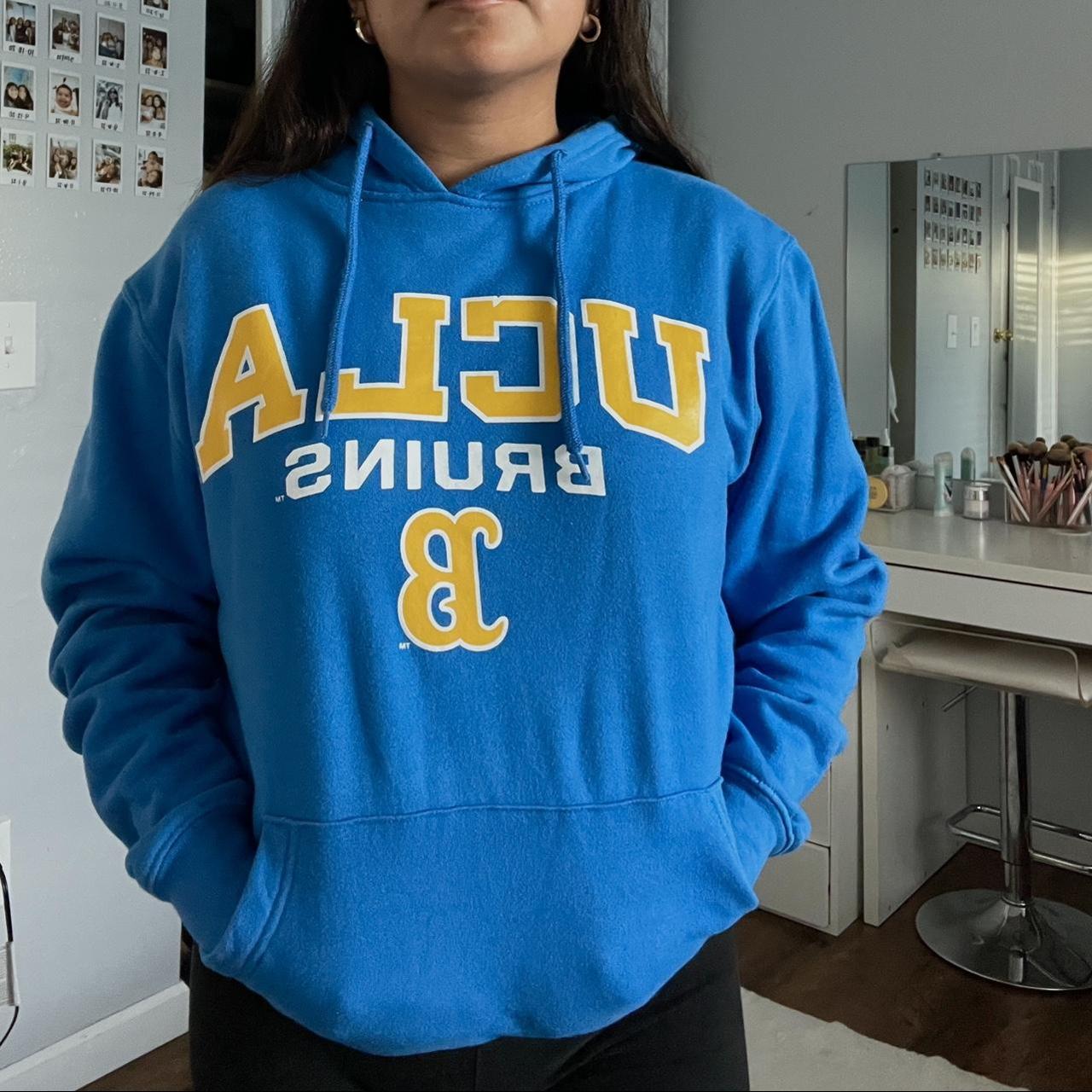 Women's Blue and Yellow Hoodie | Depop