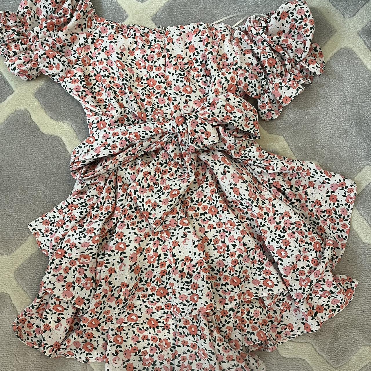Altard State pink flower romper (ties into bow on... - Depop