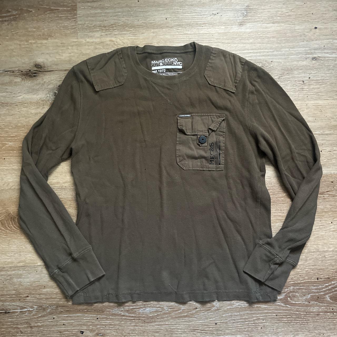 Mark Ecko Utility Longsleeve Size: Medium Olive... - Depop