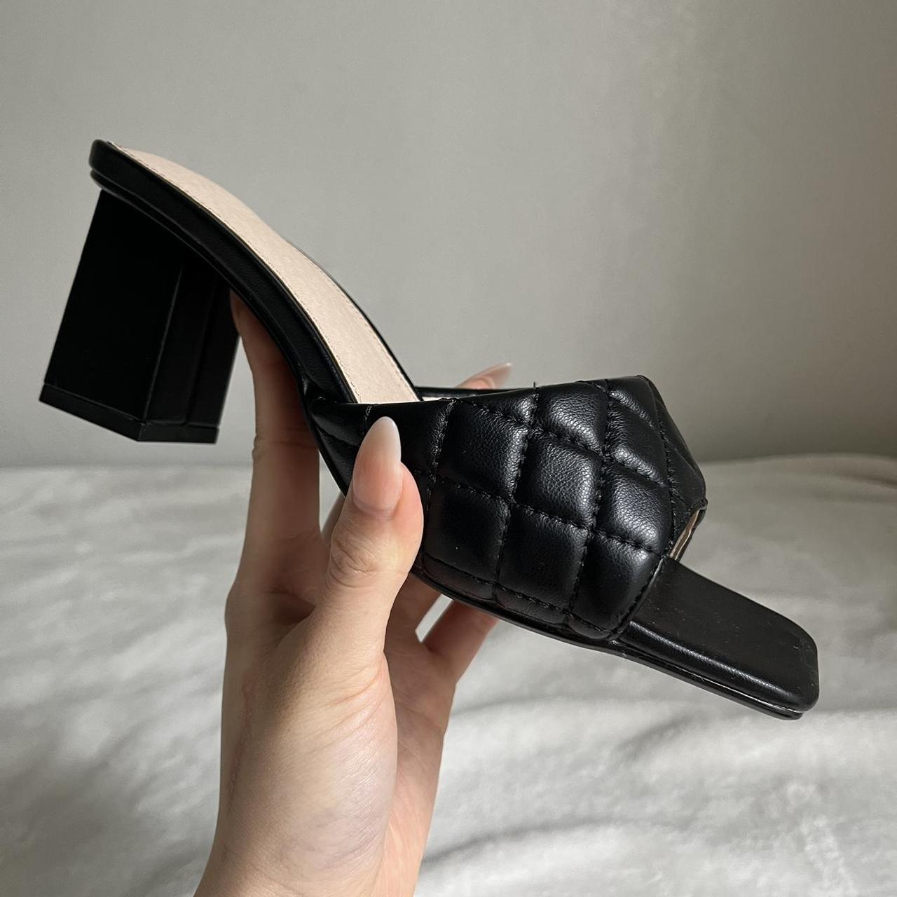 urban outfitters callie quilted heeled mule sandal - - Depop