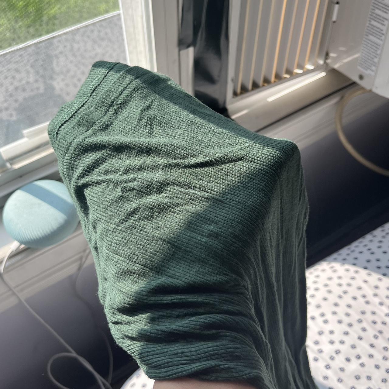 Aerie green fold over flare leggings so soft and... Depop