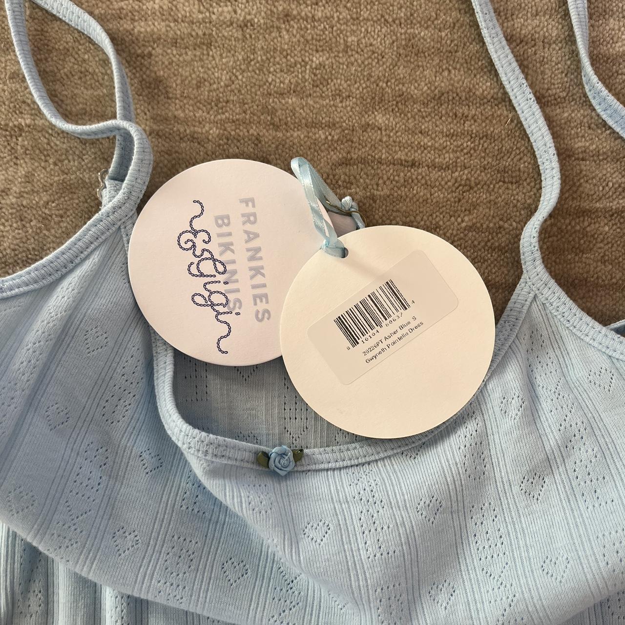 Frankies Bikinis Women's Blue and Green Dress Depop