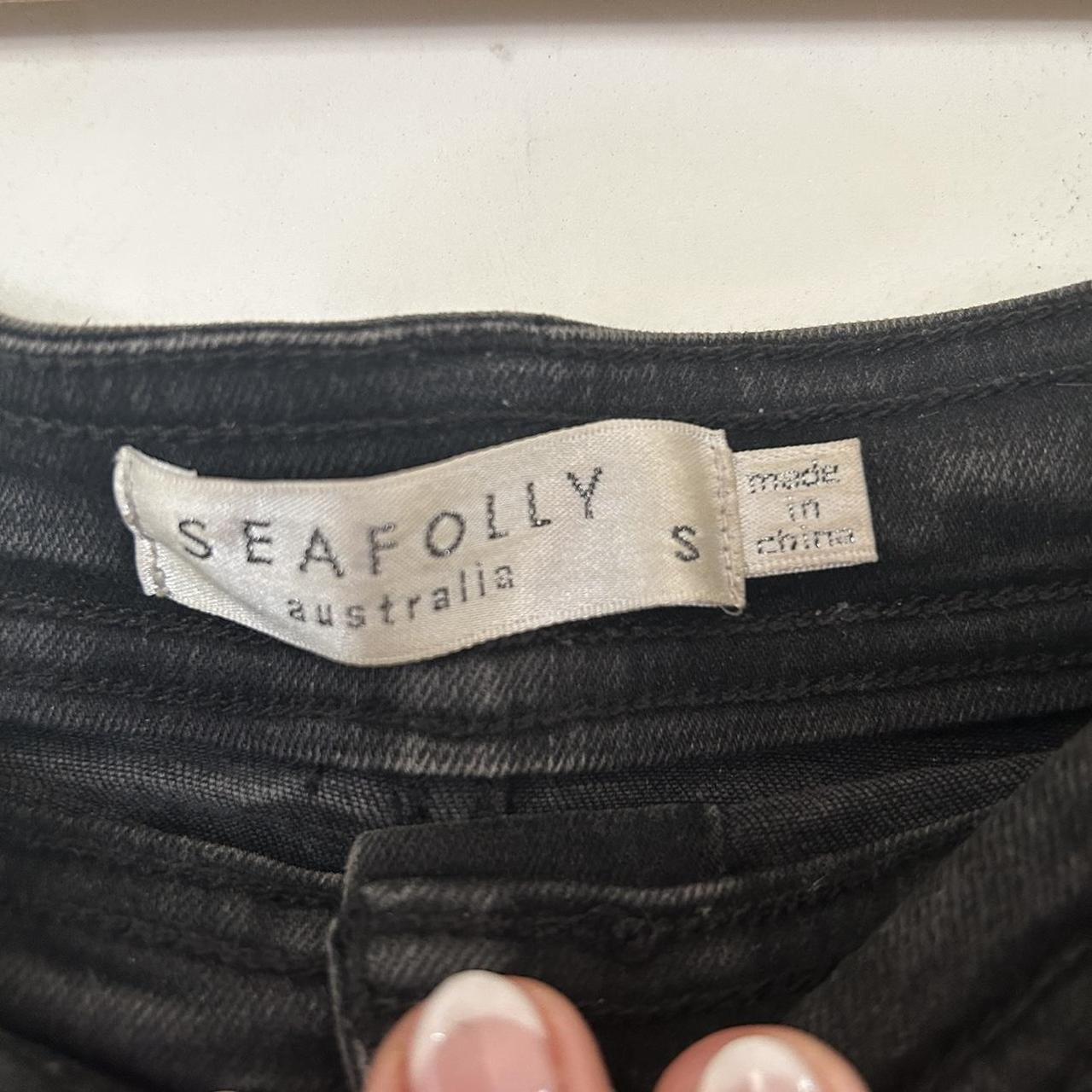 Seafolly black denim miniskirt, size SMALL. Would... Depop