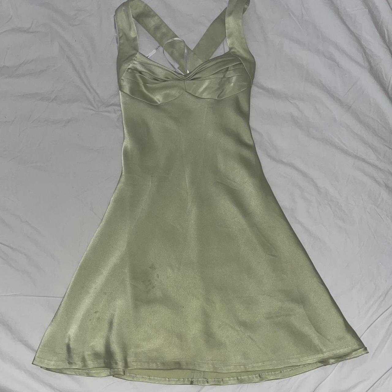 gorgeous calvin klein sage green silk dress💚🧚🍬 has... - Depop