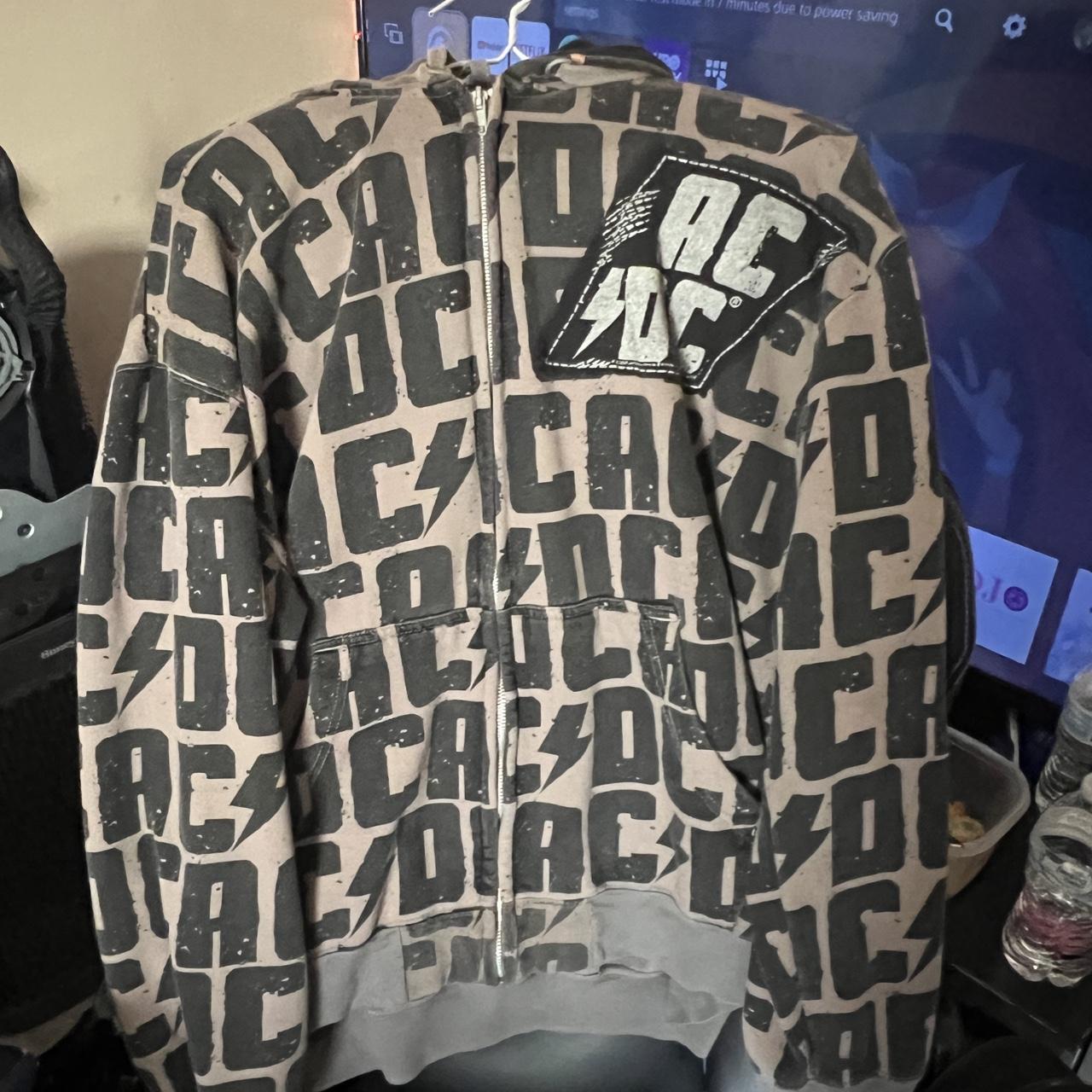 AC/DC rockwear full design zip up hoodie Size - Depop
