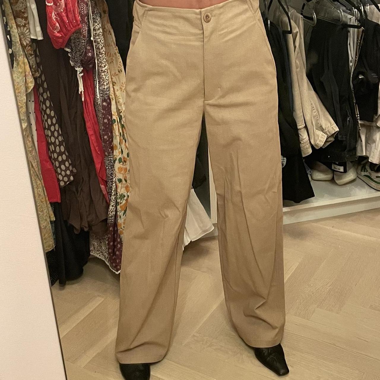 COS beige linen cargo pants. Chic for work or play!... Depop