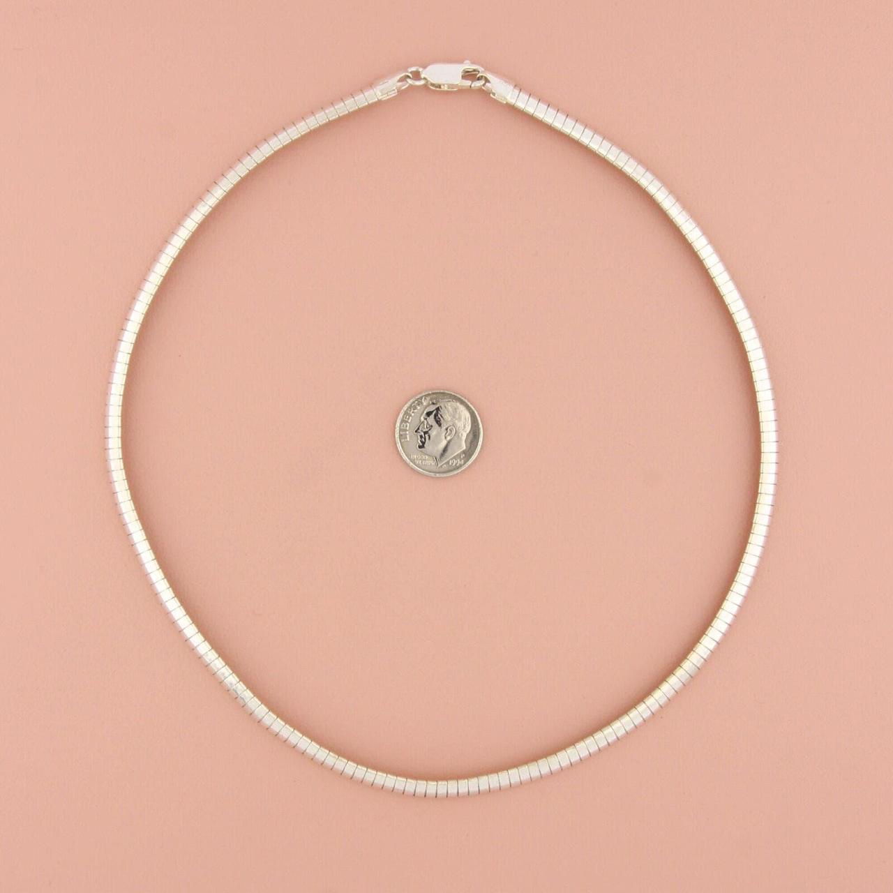 milor sterling silver italy 5mm omega chain necklace Depop