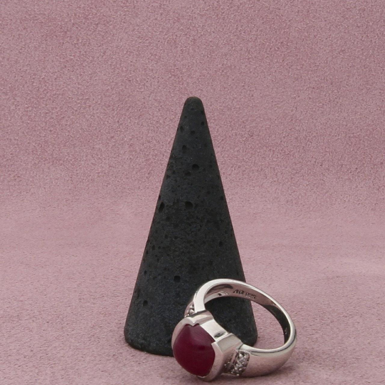 Women's Ring - Silver – sterling silver ruby cabo… - image 3
