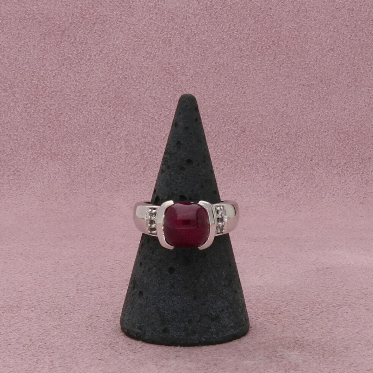 Women's Ring - Silver – sterling silver ruby cabo… - image 1