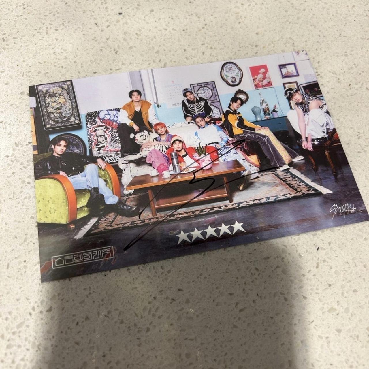 Skz shops 5 star album with jisung signed postcard