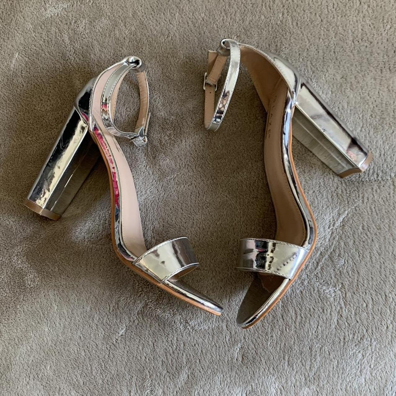 Silver heels sale size 8