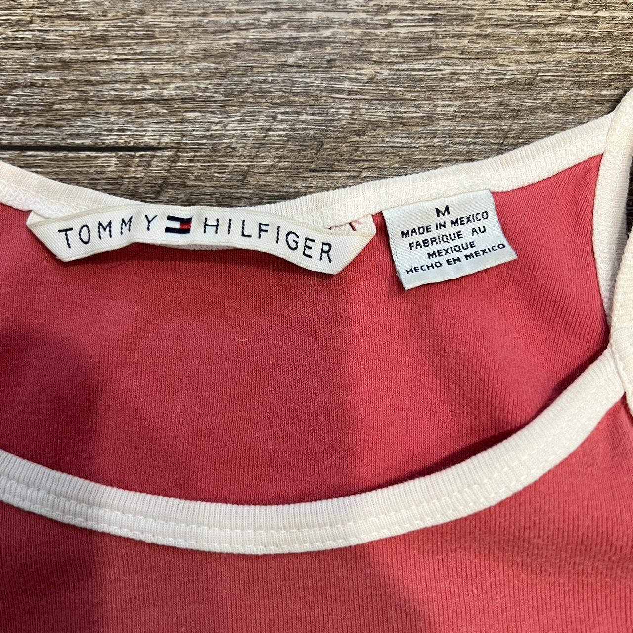 Tommy Hilfiger Women's Pink and White Vests-tanks-camis | Depop