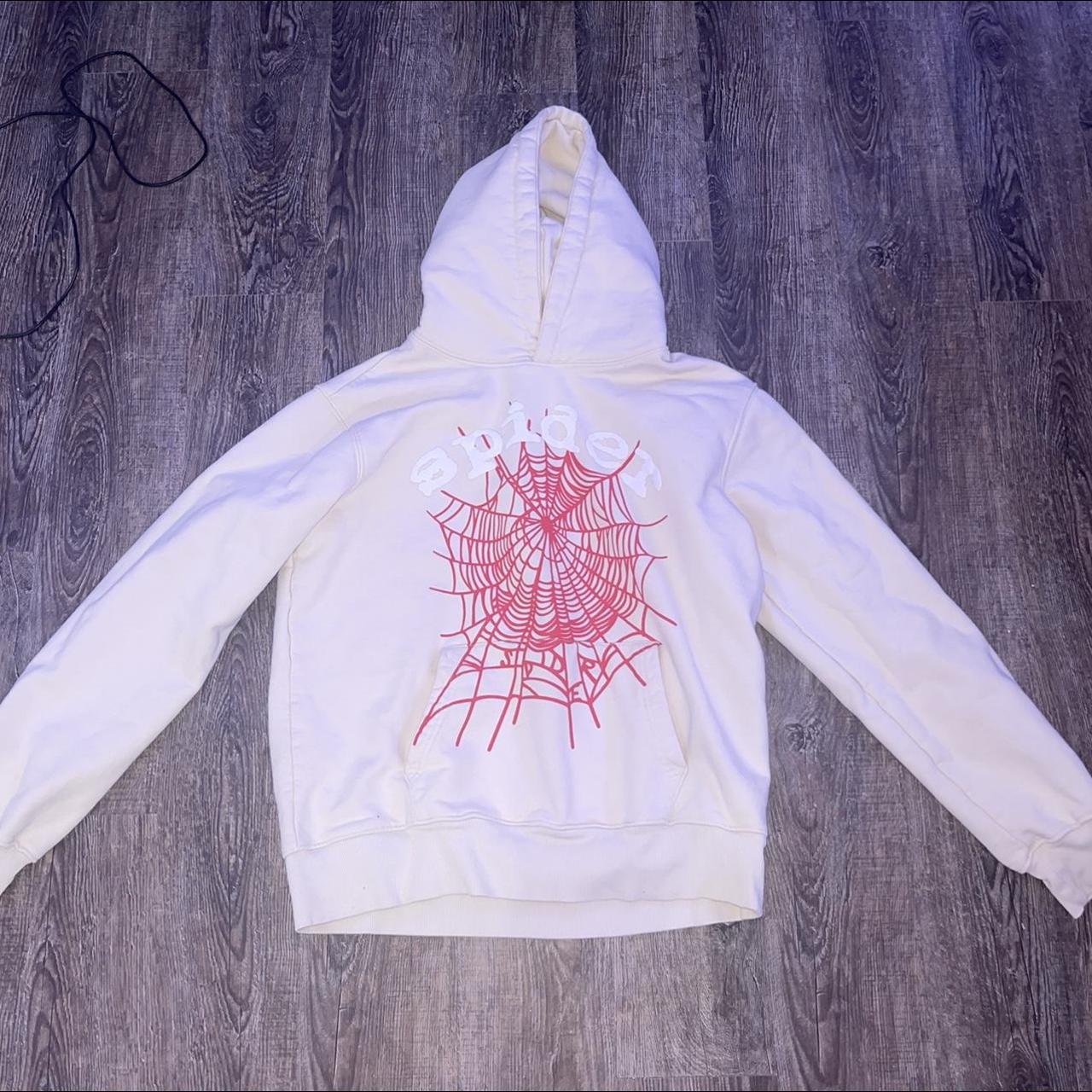 Spider Worldwide Men's Cream Hoodie Depop