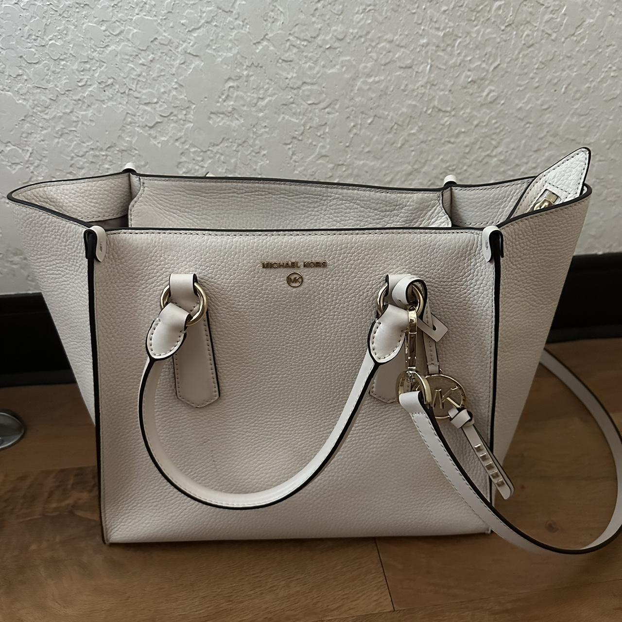 Michael kors white hot sale and tan purse