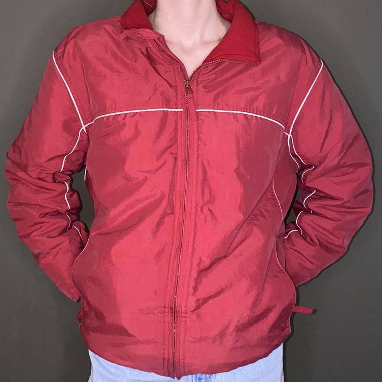 Red vintage style Old Navy thick jacket, fits like a... Depop