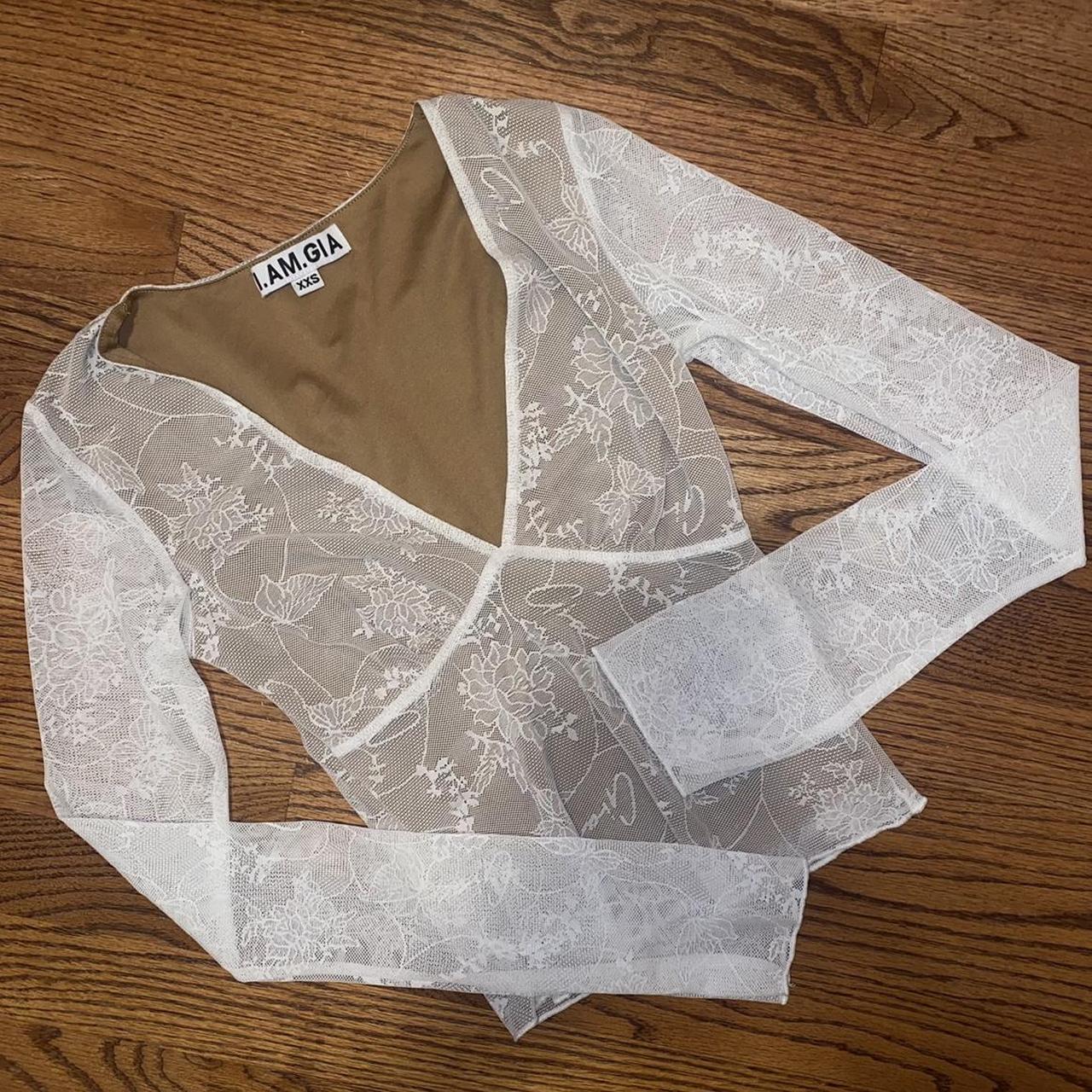 I.AM.GIA white lace, sheer top size XXS. No flaws!... - Depop