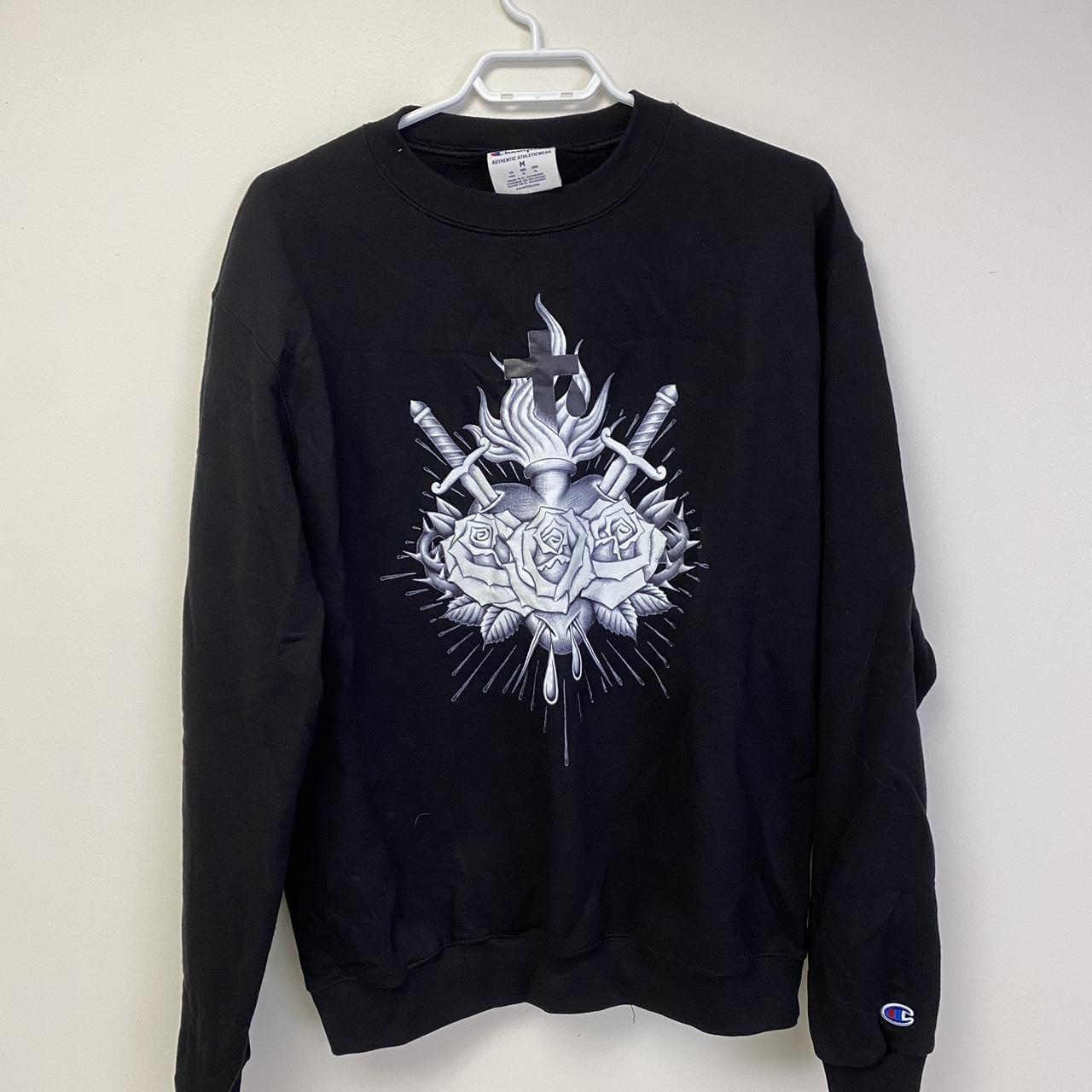 Champion black sweatshirt size men's medium | Depop