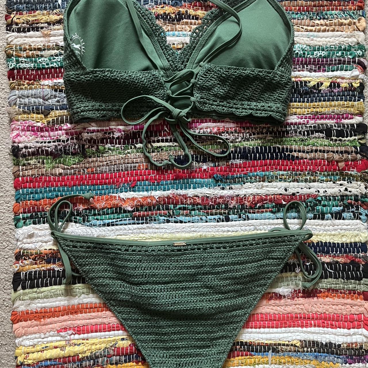 Women's Khaki and Green Bikinisandtankinisets Depop