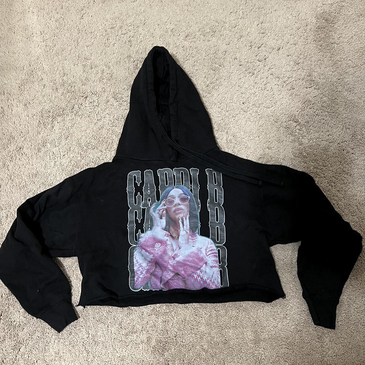 Cardi B cropped hoodie worn once had it custom. Depop