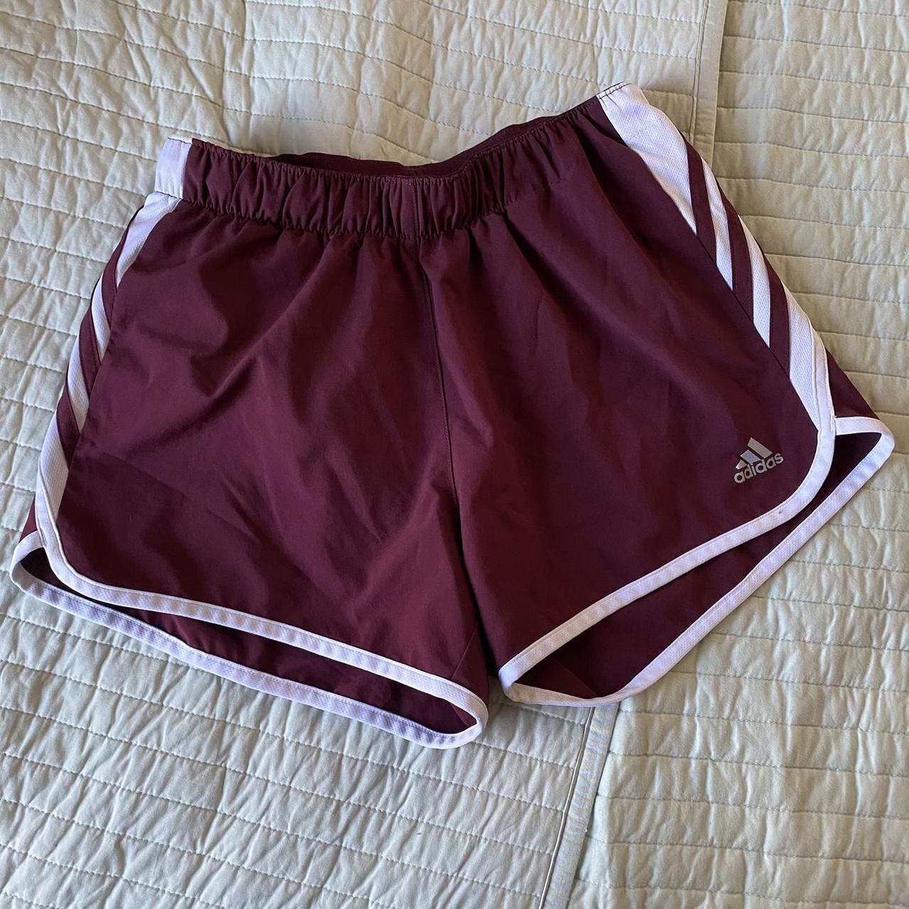 Red adidas athletic shorts -perfect condition -size xs - Depop