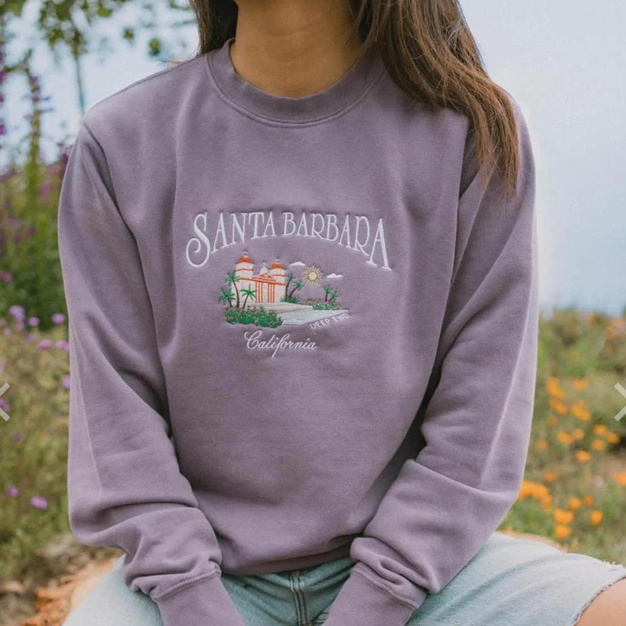 Santa Barbara Embroidered Vintage Crew Neck Sweatshirt