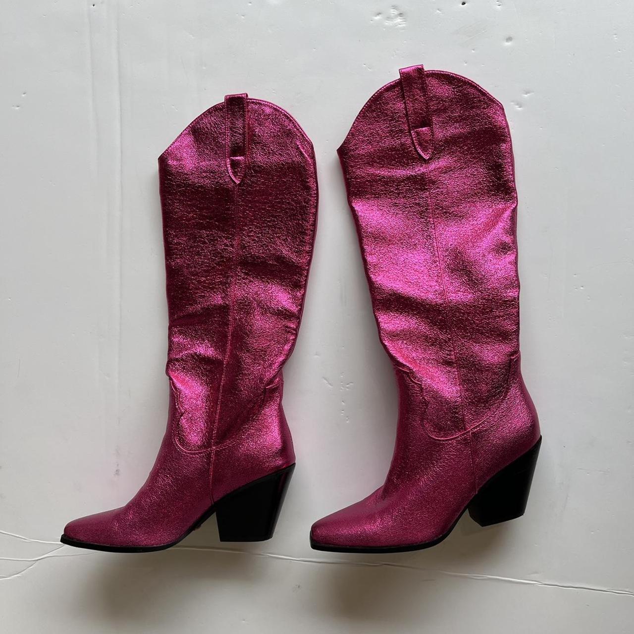 dusty pink boots