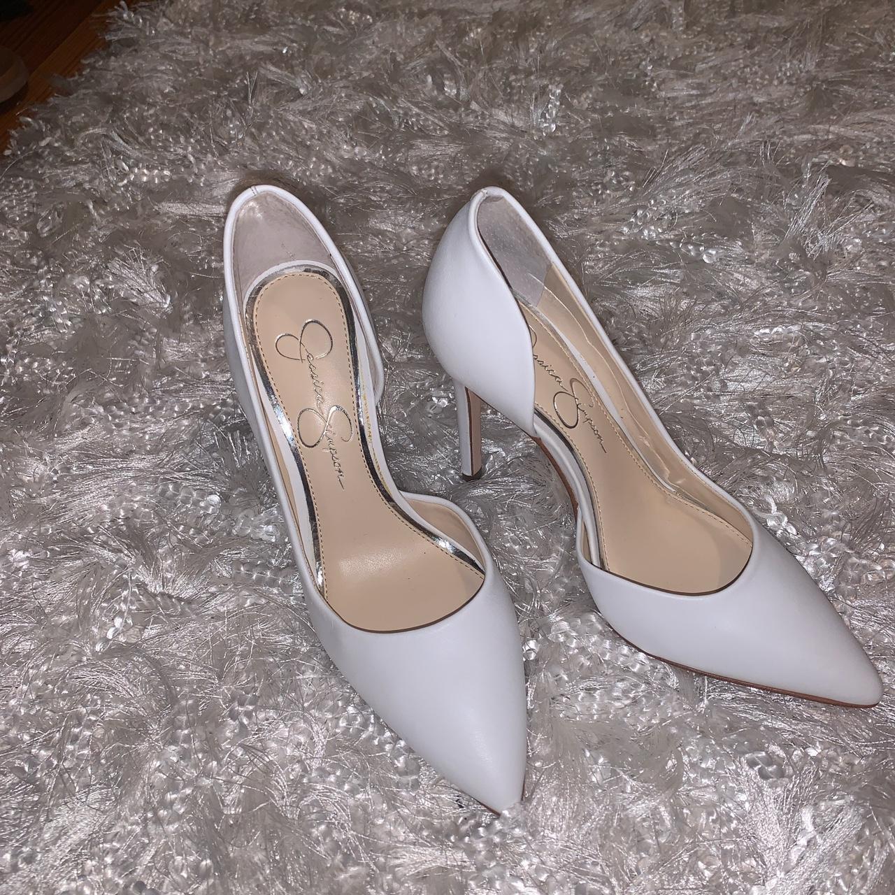 White jessica 2024 simpson pumps