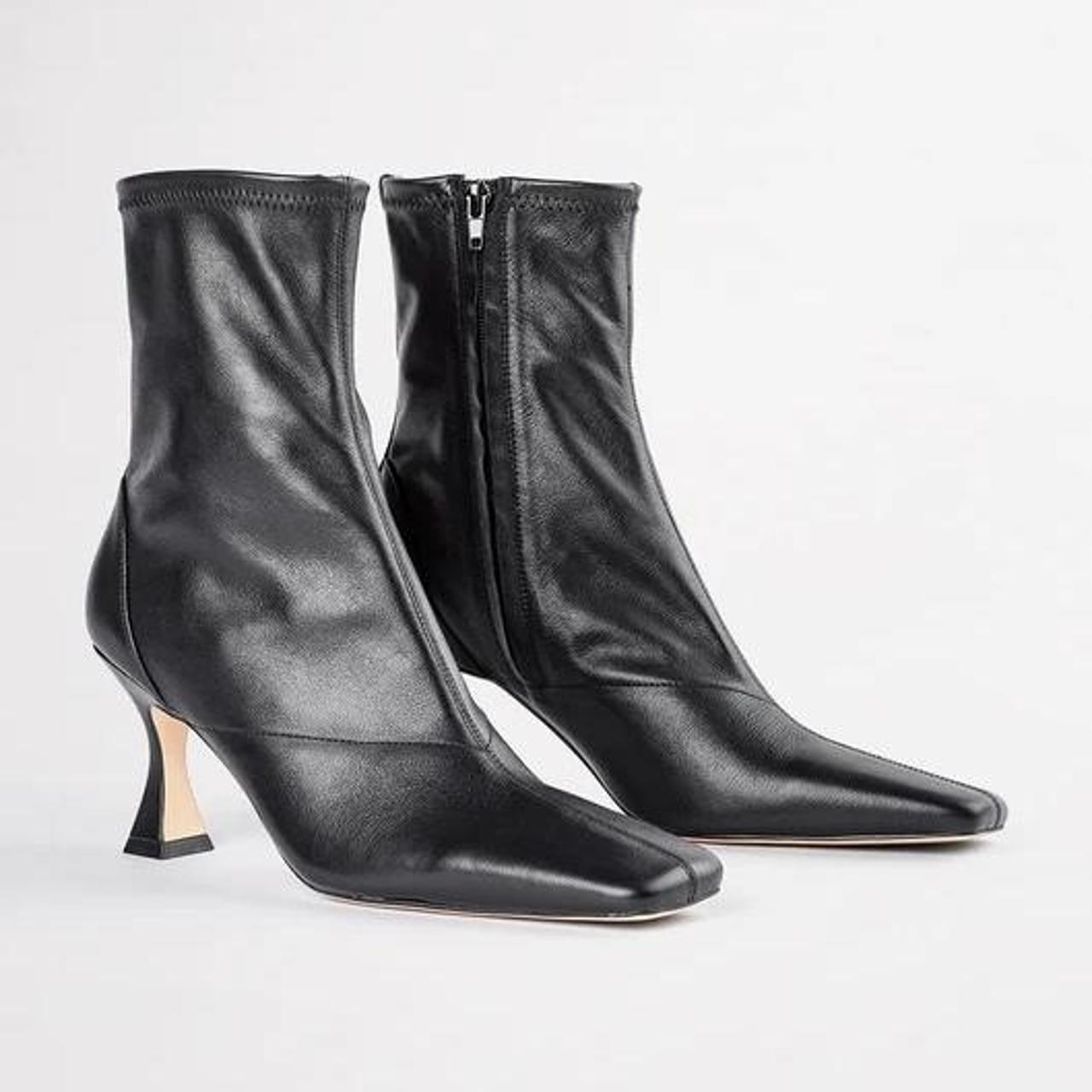 Tony Bianco black Fomo boots 8cm heel ankle boots... - Depop