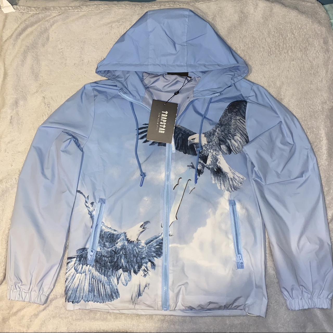 Trapstar Men's White and Blue Jacket Depop