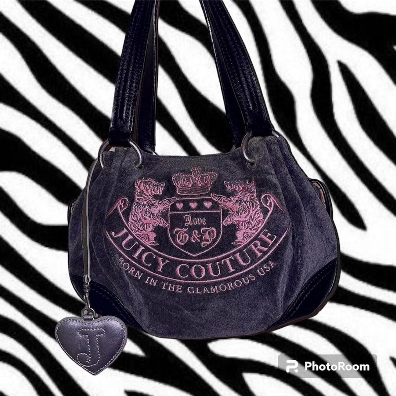 Vintage Gray Pink Juicy Couture Hobo Bag Purse outlet