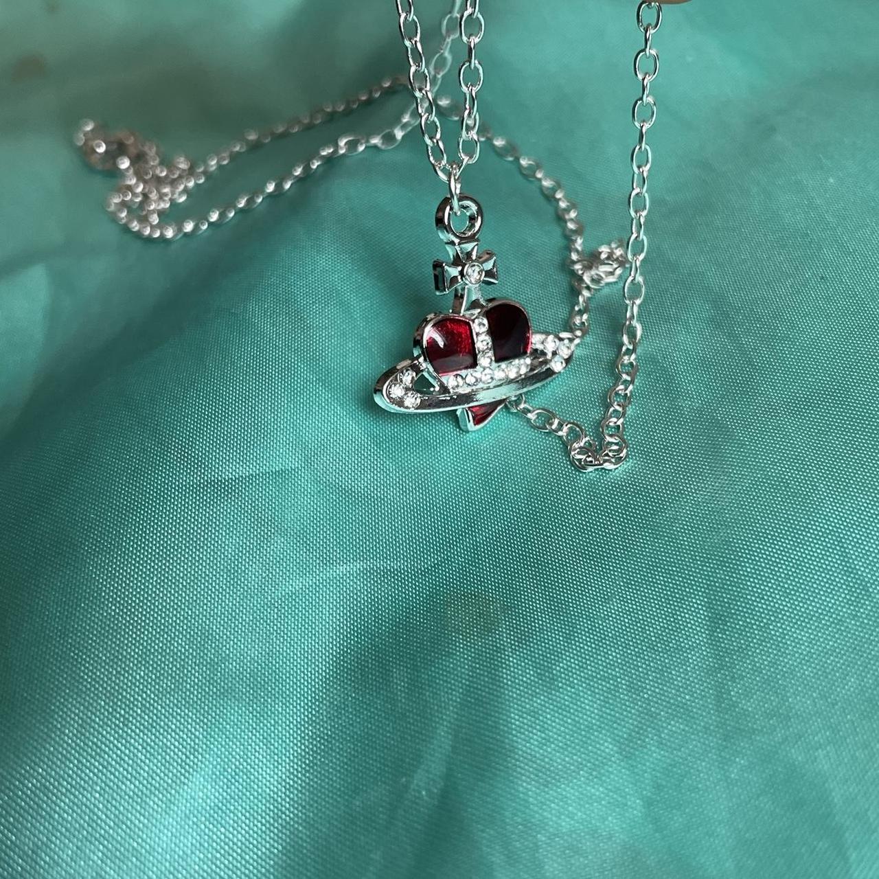 Vivienne Westwood Women's Silver and Red Jewellery | Depop