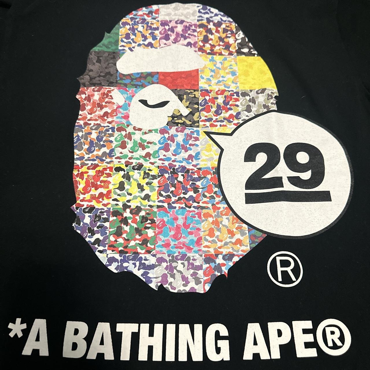 bape 29th anniversary shirt worn like once size large - Depop