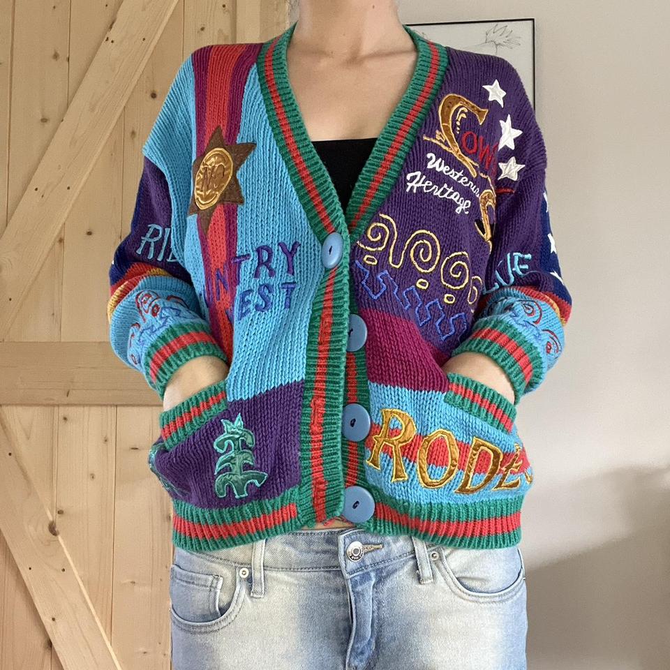 Vintage No! JEANS rare patchwork cheapest cardigan