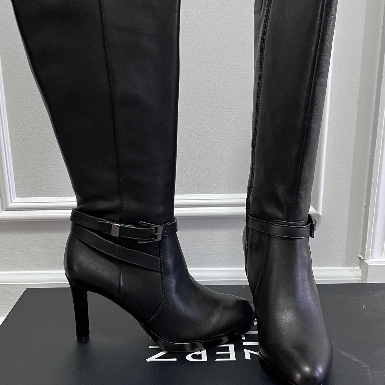 Naturalizer Women's Knee high Boots Black US – Black leather