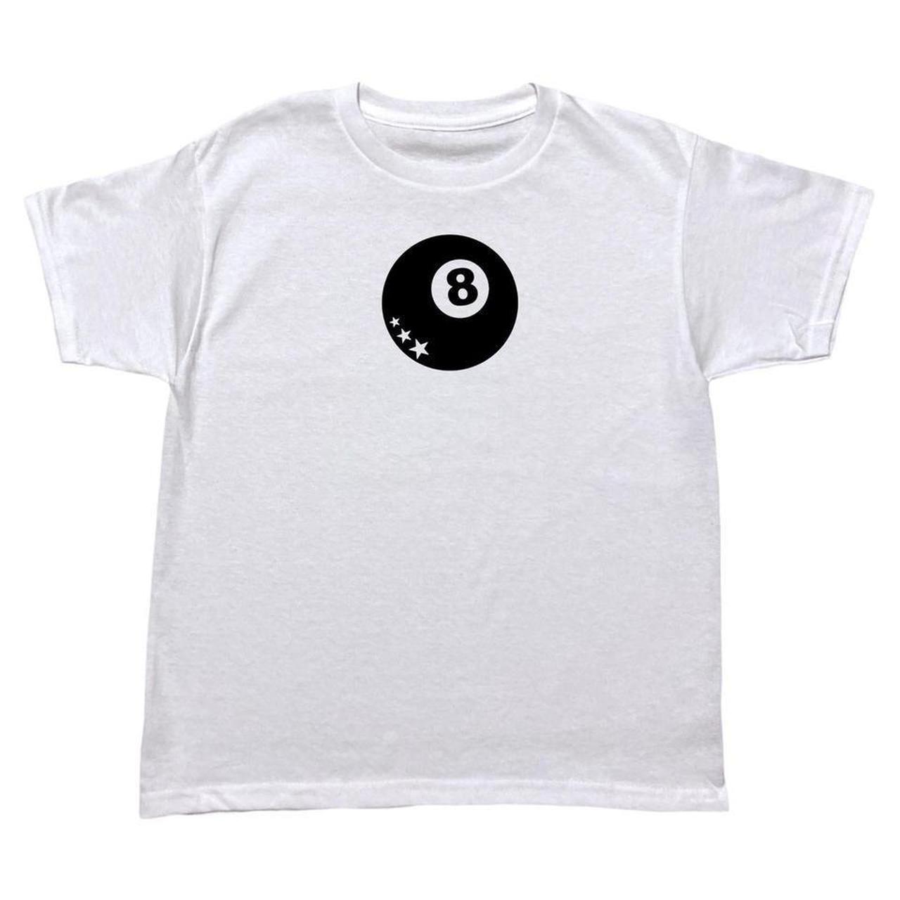 8 Ball Baby Tee White t shirt with black billiards... - Depop