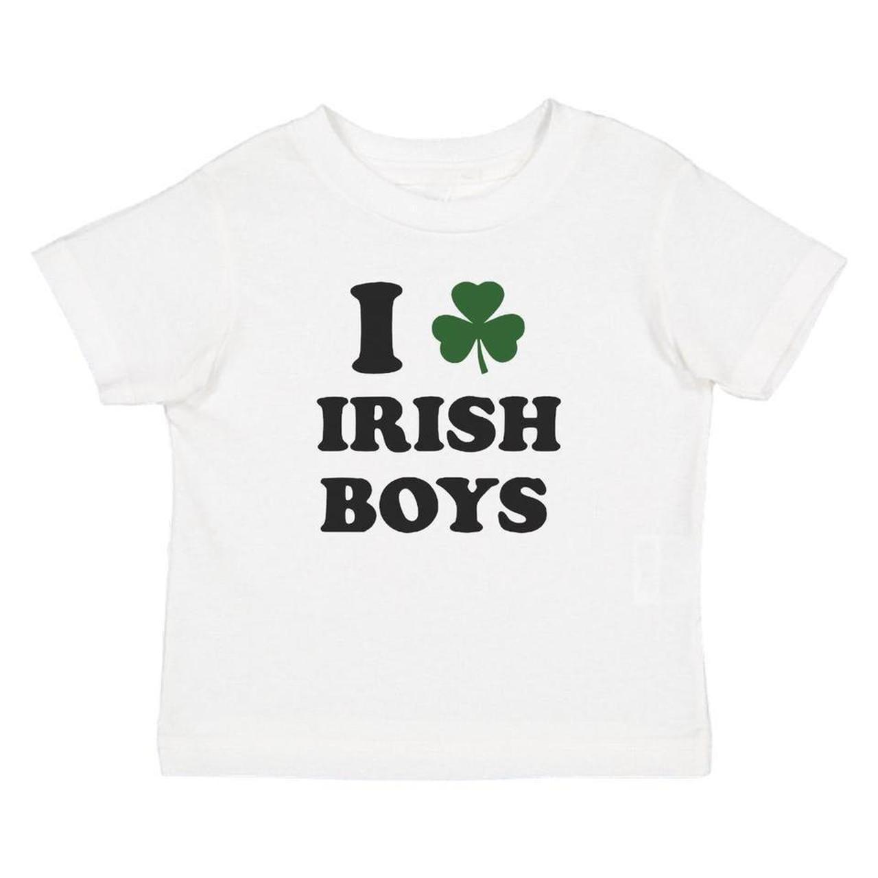 I Love Irish Boys Baby Tee White Handmade Graphic... - Depop