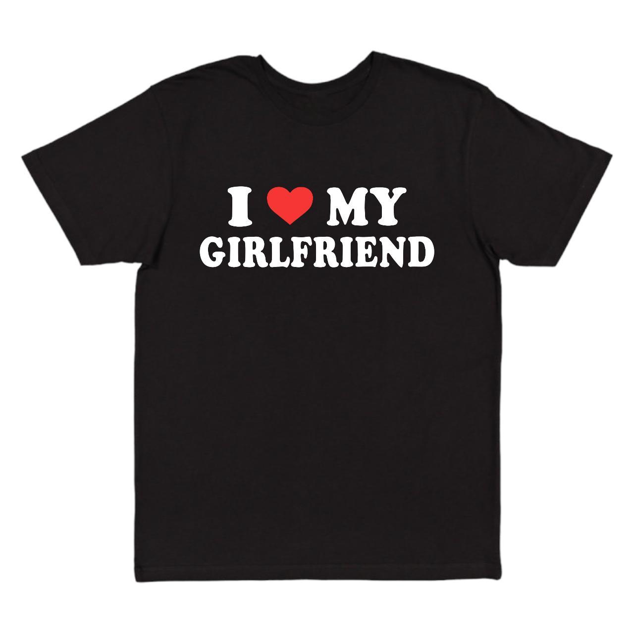 I Love My Girlfriend T Shirt Black men's t shirt... - Depop