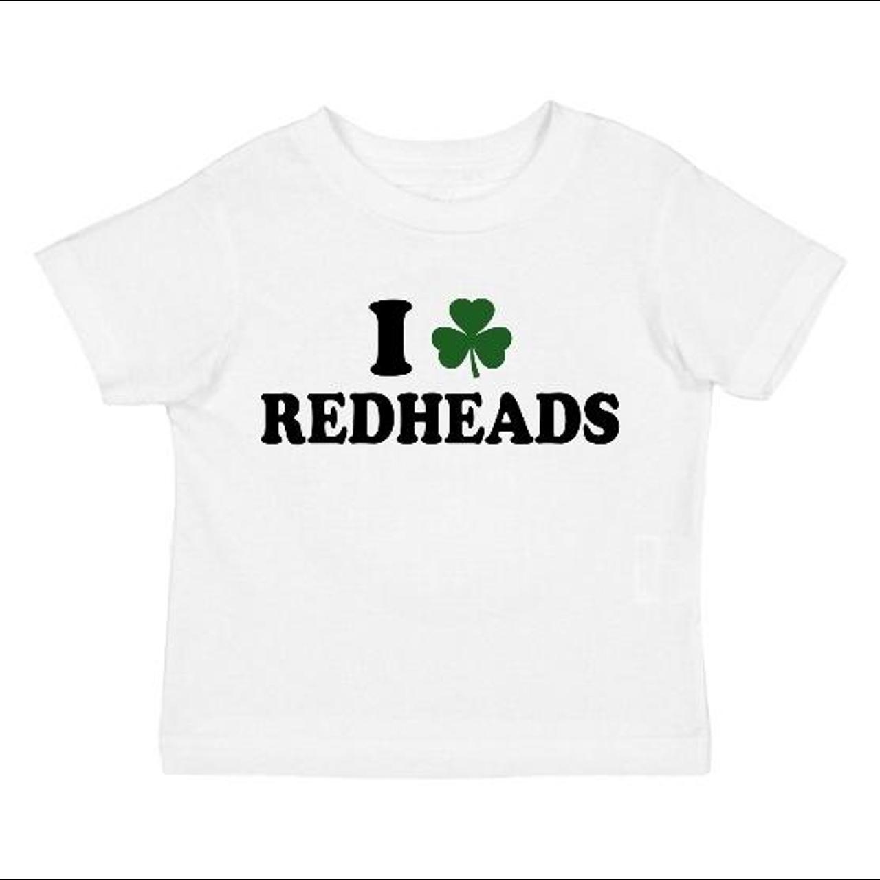 I Love Redheads Baby Tee White Handmade Graphic... - Depop