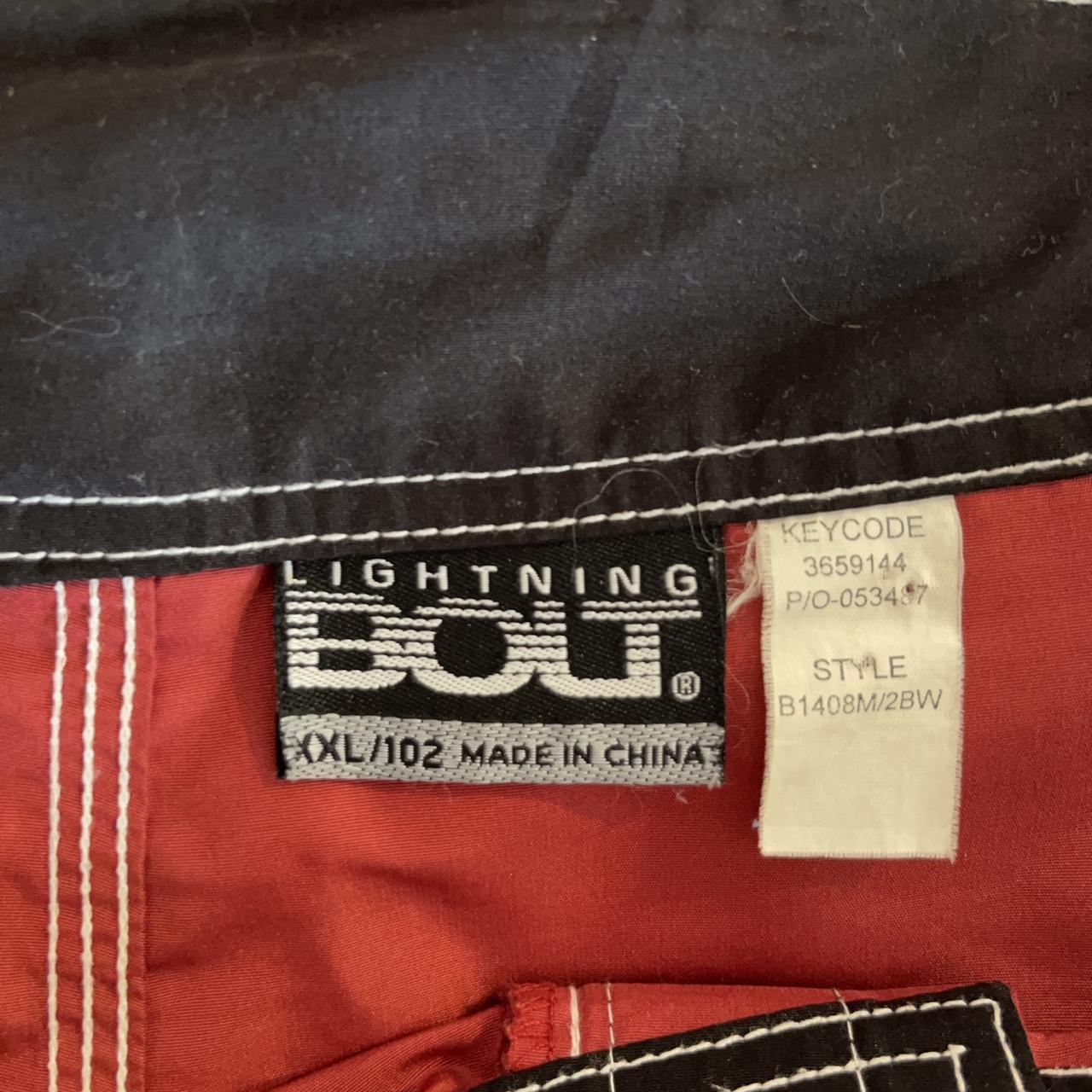 Vintage lightning bolt surf board shorts size is XXL... - Depop