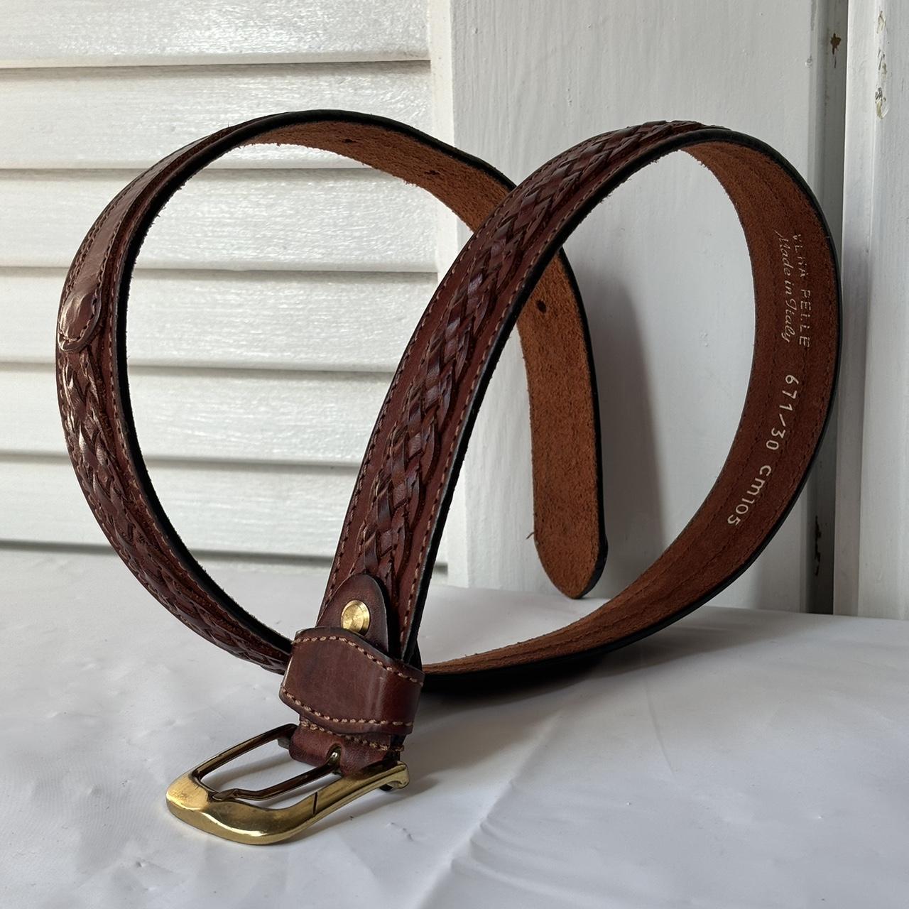 Vera pelle Italy belt Women Brown leather Size 30 - Depop