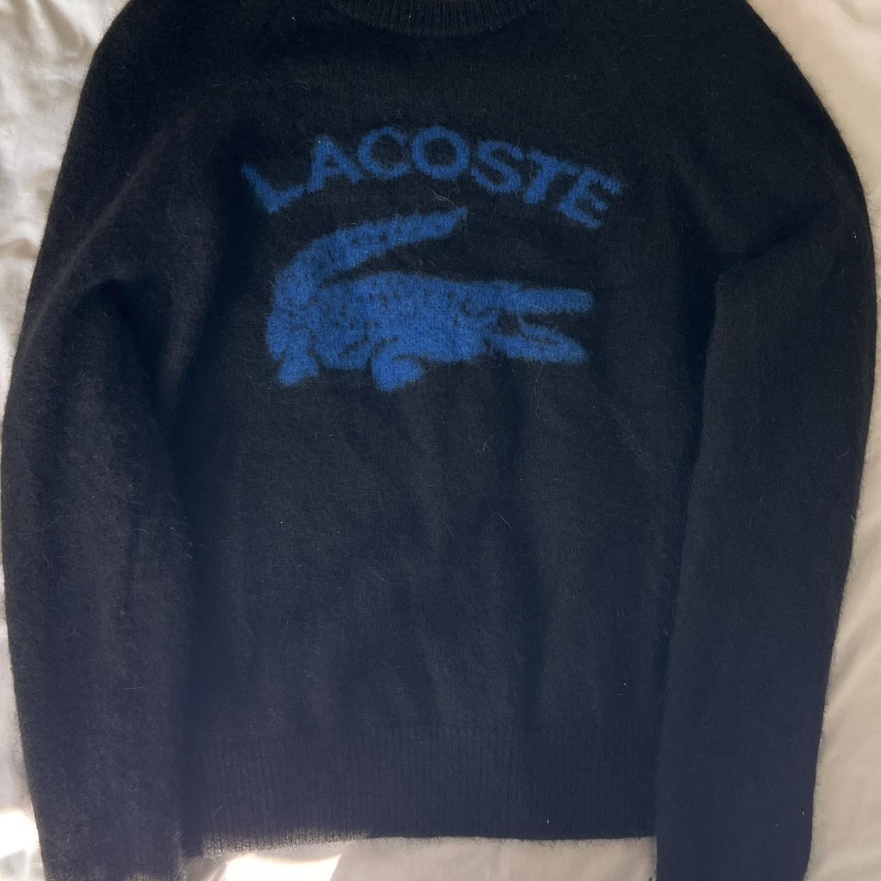 Lacoste Men's Branded Contrast Crocodile offers Blend Alpaca Sweater Medium New