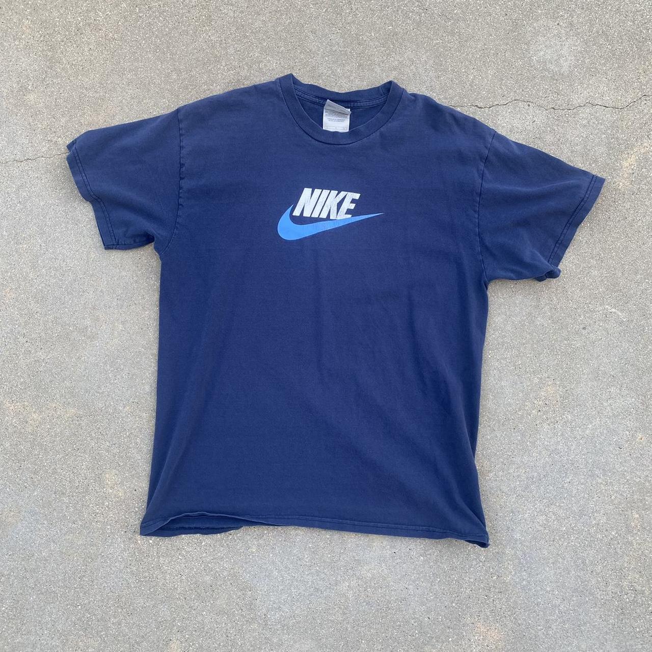 Nike Men's Navy and Blue T-shirt | Depop