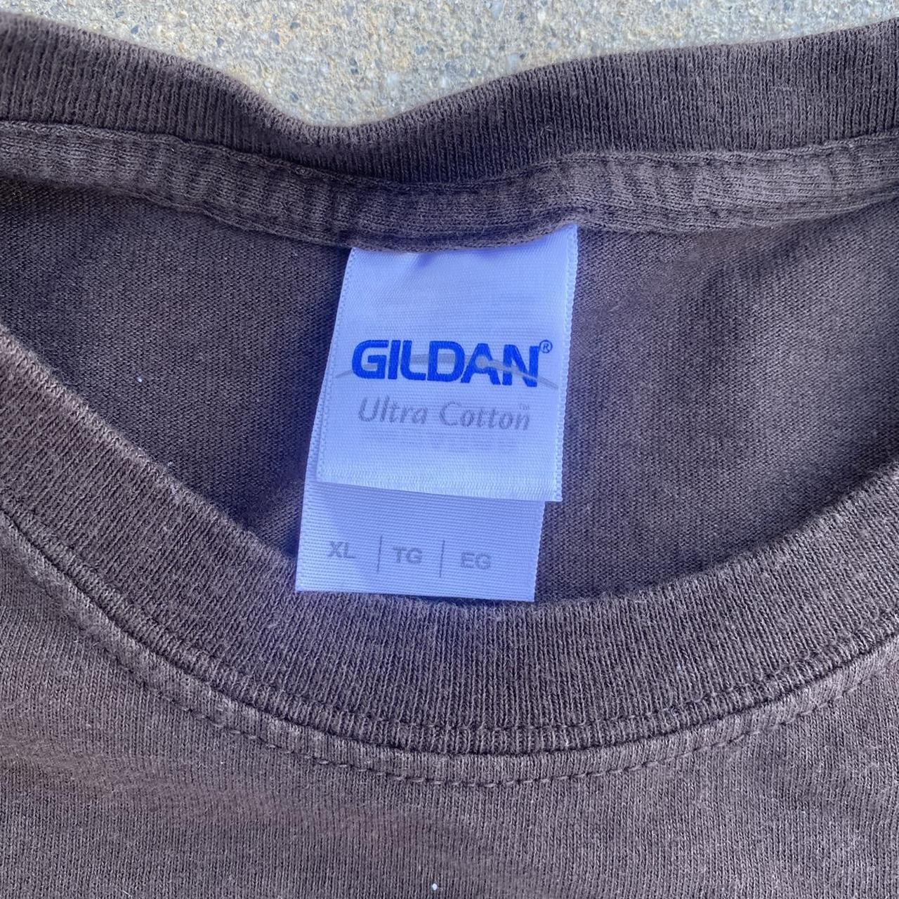 Gildan Men's Brown and Blue T-shirt | Depop