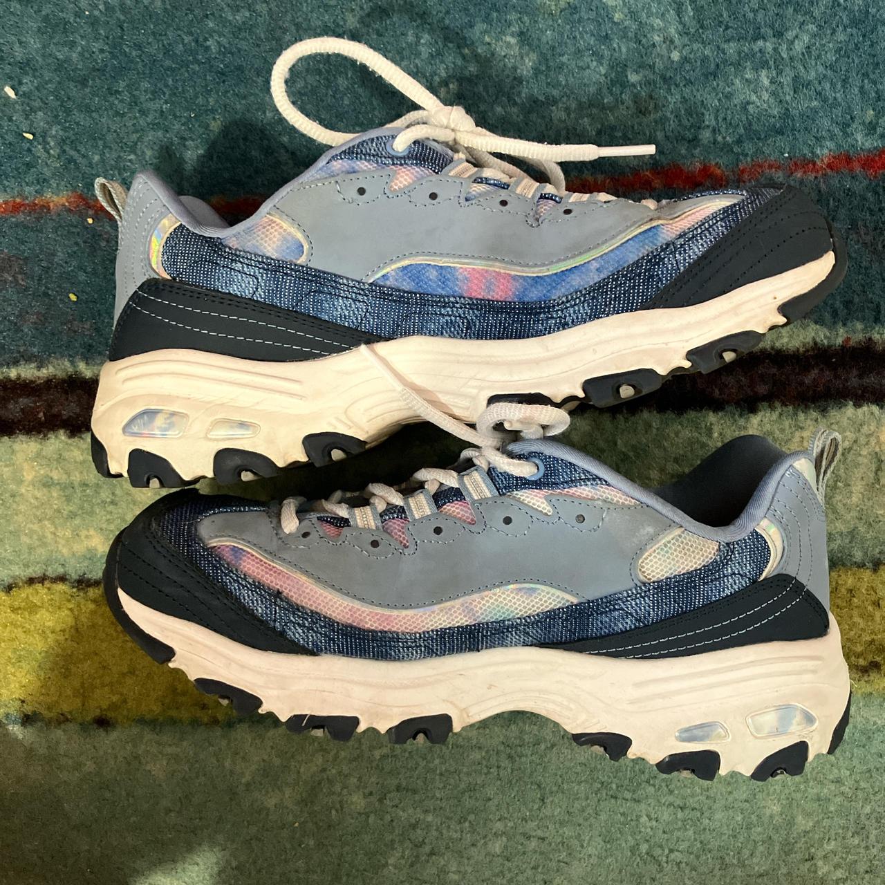 Skechers D Lites in blue. They have been worn but. Depop