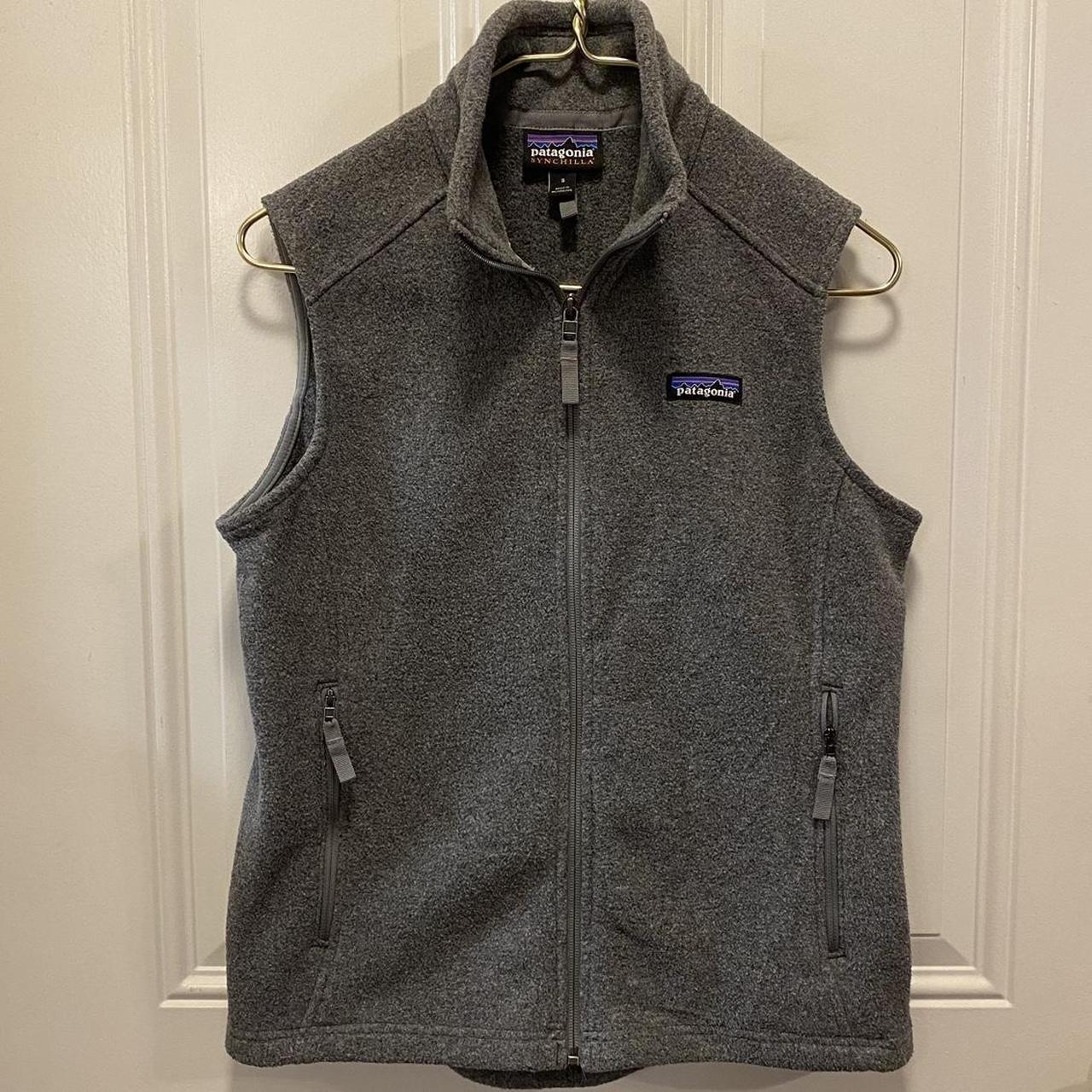Patagonia Synchilla fleece grey vest. Zipper Depop