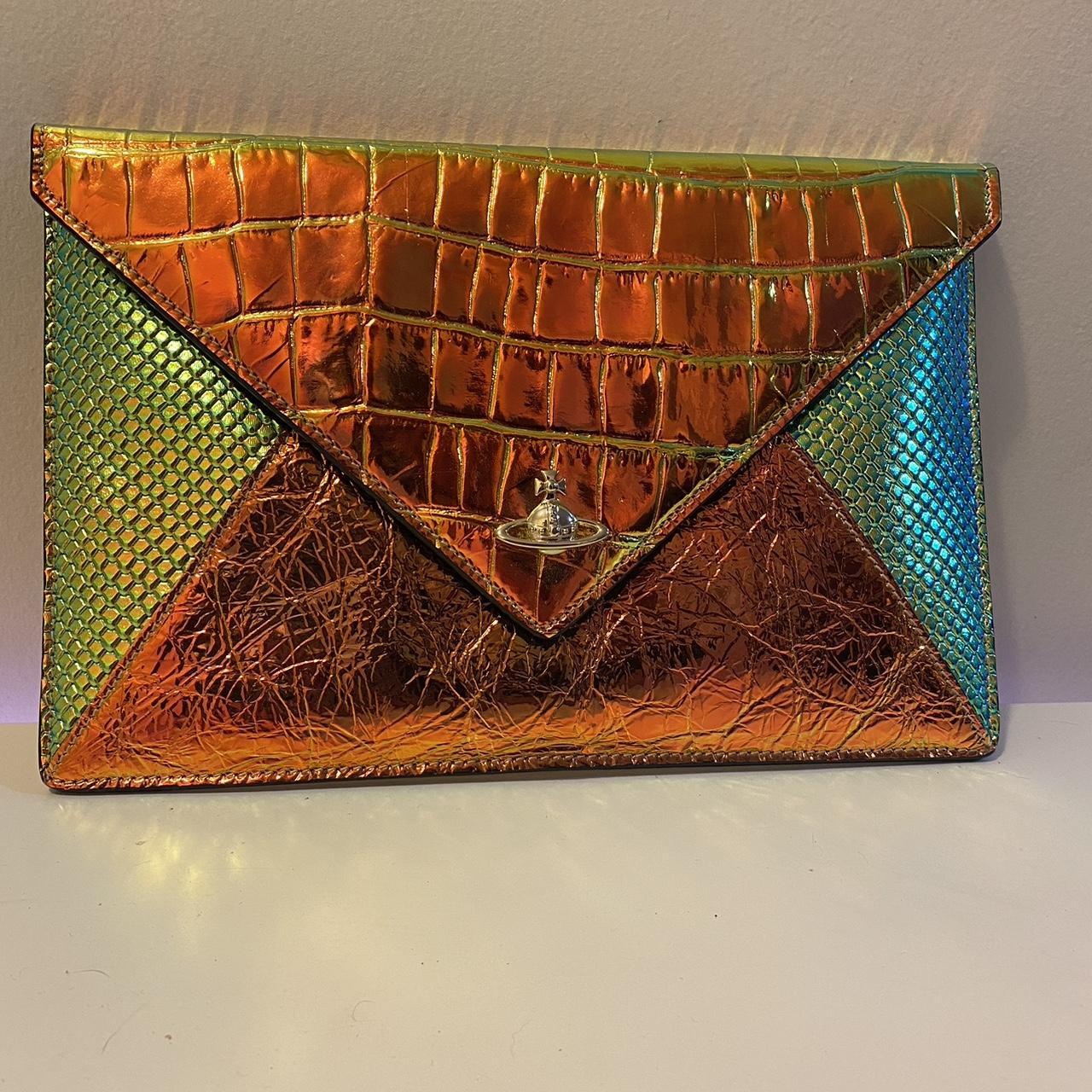 Vivienne westwood gold on sale envelope clutch bag