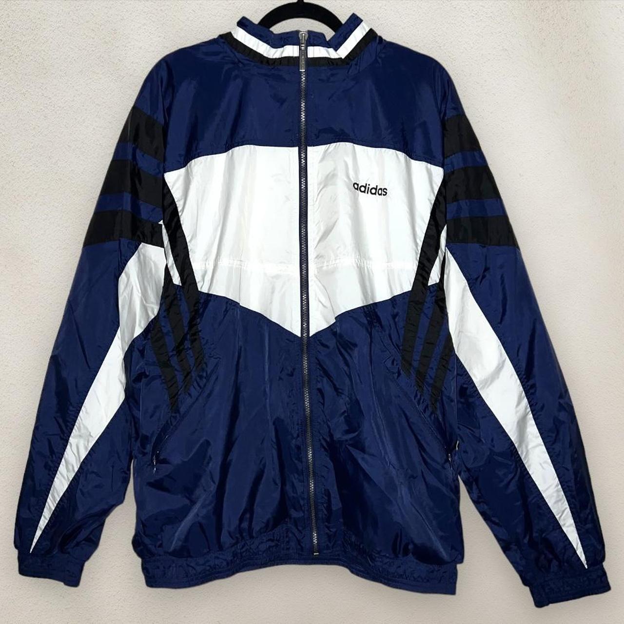 90s Adidas Windbreaker アディダス 常田 90s adidas アディダス 胸ロゴ刺繍 古着 常田大希 | ゆるい古着