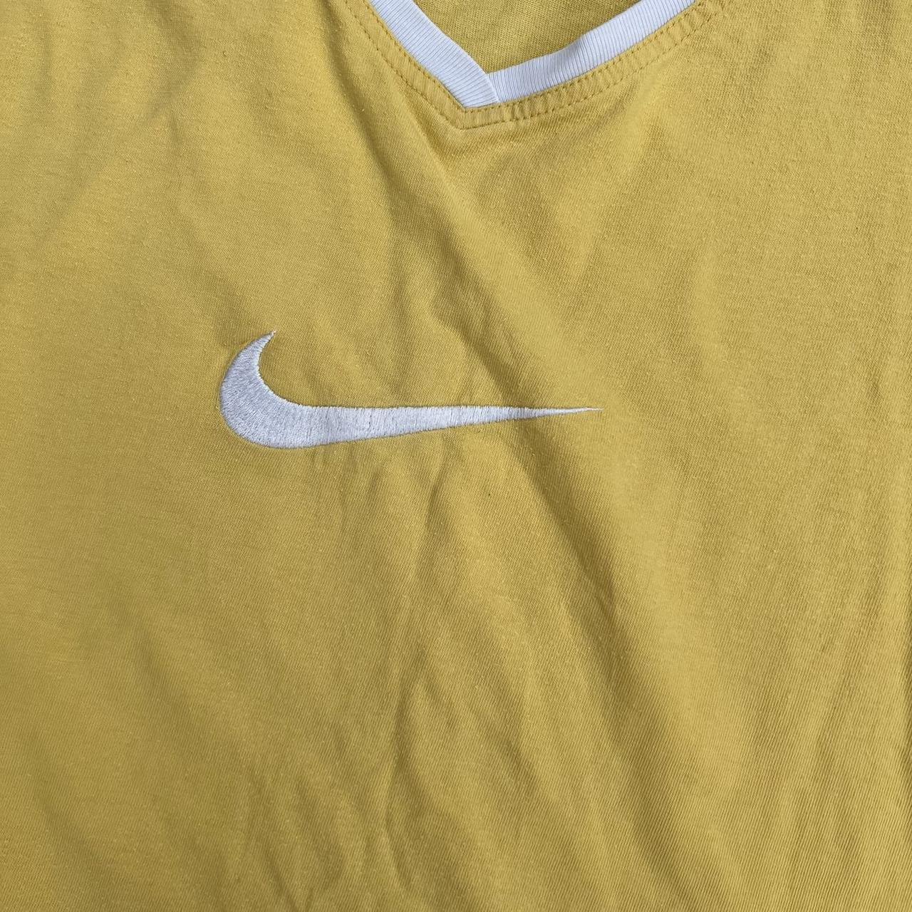 Nike Ringer Centre Logo T Shirt In Yellow And Depop